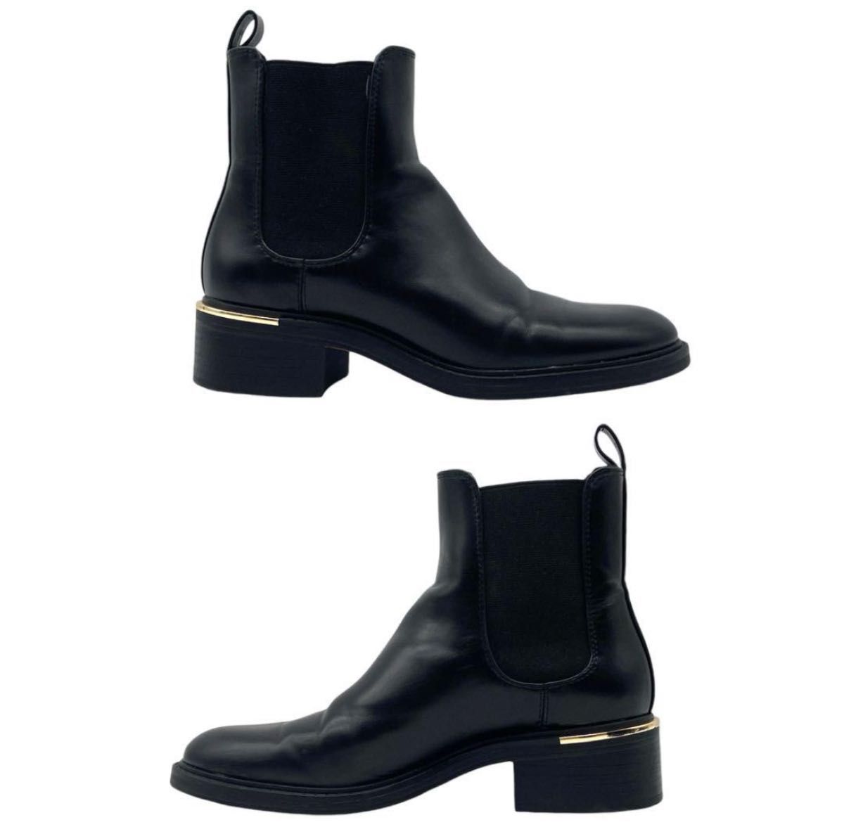 極美品】ZARA ザラ サイドゴアブーツ ショートブーツ ゴールド金具