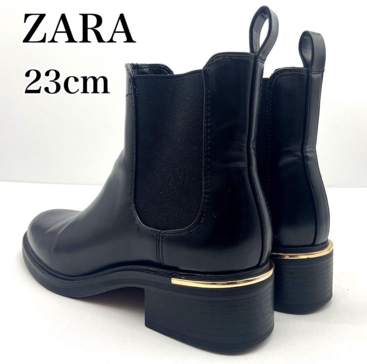 極美品】ZARA ザラ サイドゴアブーツ ショートブーツ ゴールド金具