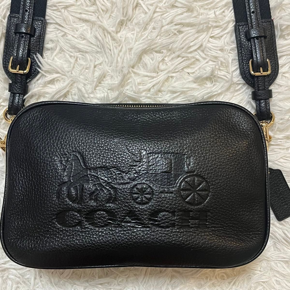 美品 COACH コーチ カメラバッグ ショルダーバッグ ダブルファスナー