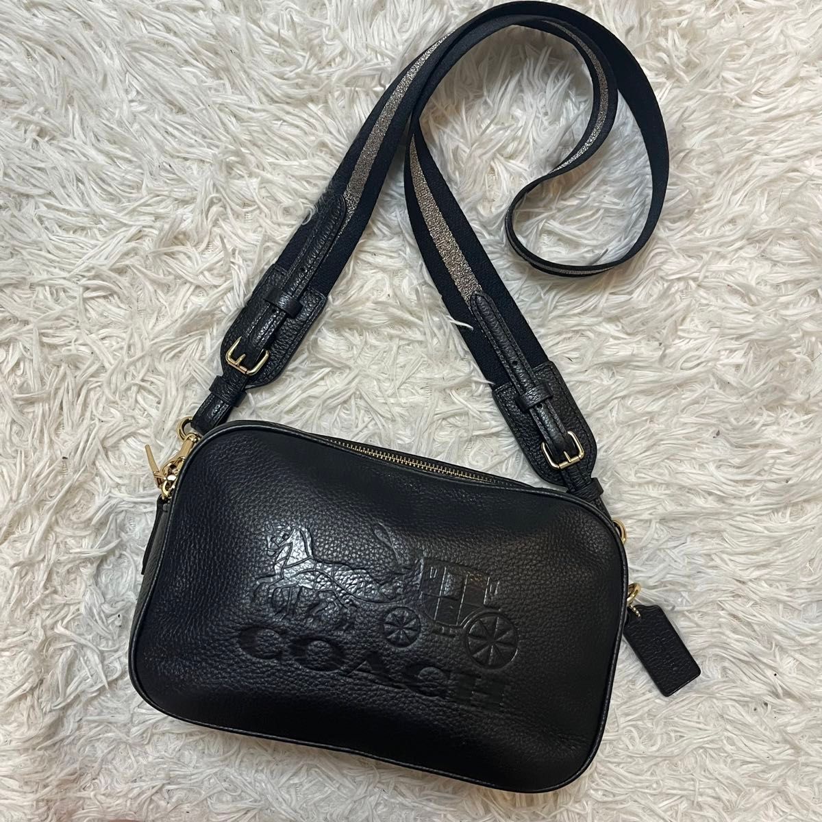 美品 COACH コーチ カメラバッグ ショルダーバッグ ダブルファスナー