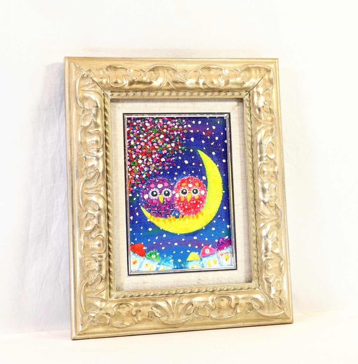 Yahoo!オークション - 真作 清水新也 2003年頃油彩「月夜のお話 (雪)」