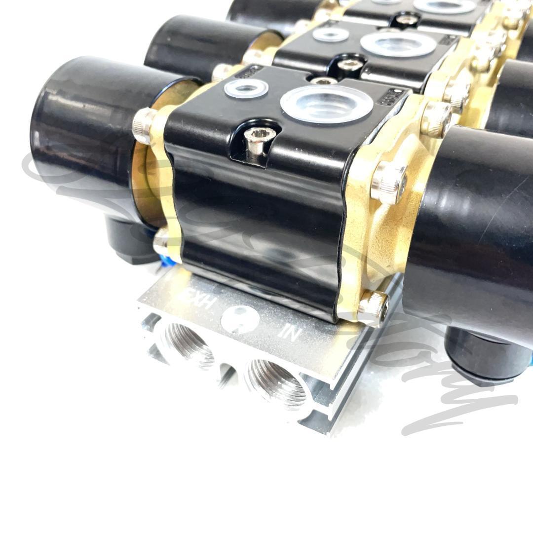 マニホールドバルブ ソレノイドバルブ 電磁弁 ハイスピード 4独 4輪