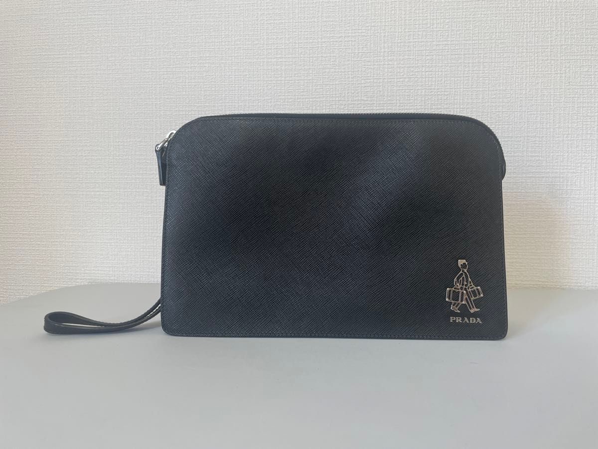 PRADA 極上品 プラダ クラッチバッグ サフィアーノトラベル