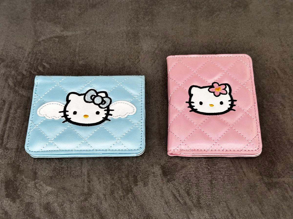 サンリオラバーズ 韓国 ハローキティ エンジェルブルー 2つ折り財布