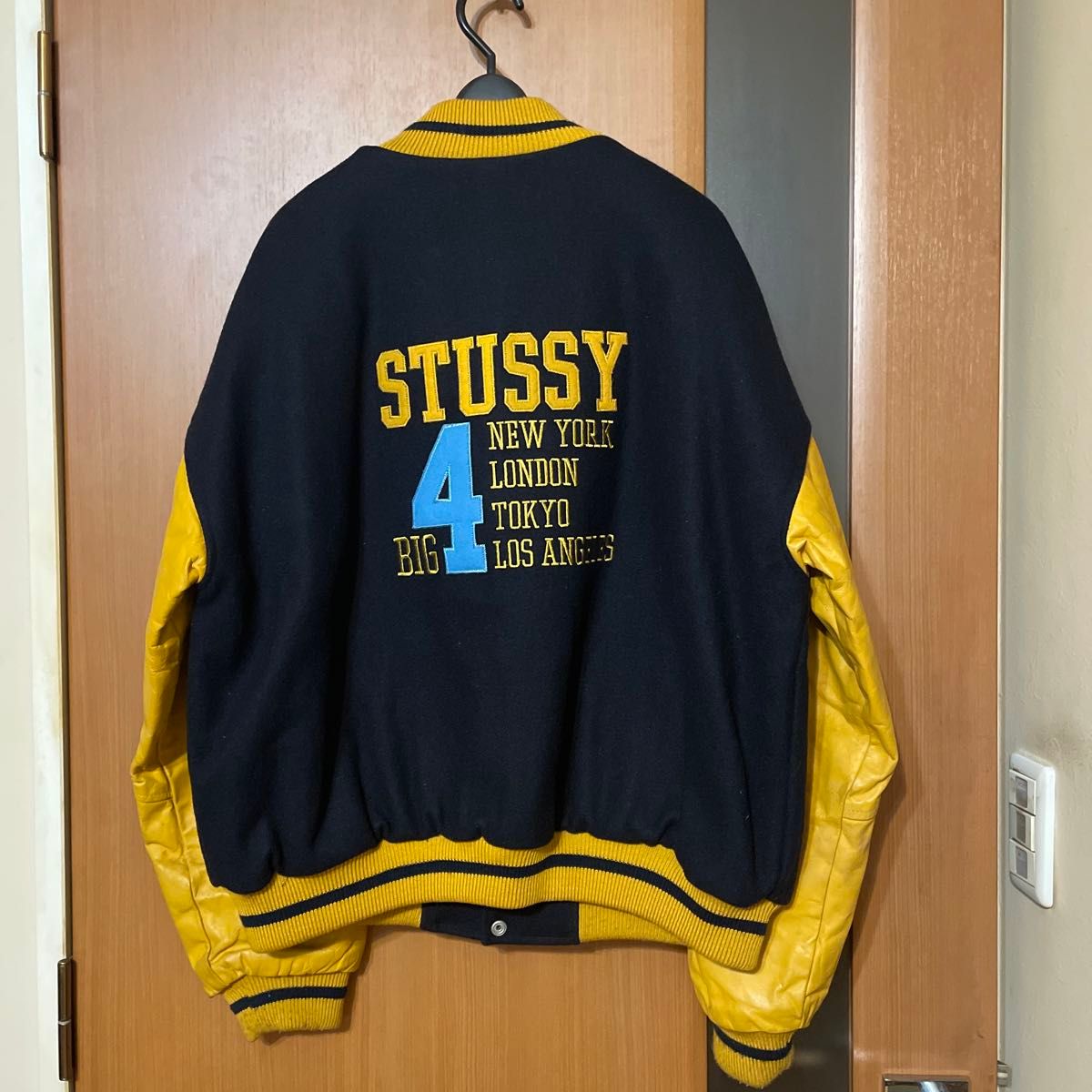 激レア アーカイブ『STUSSY』98年USA製 紺タグ「BIG4」袖レザー