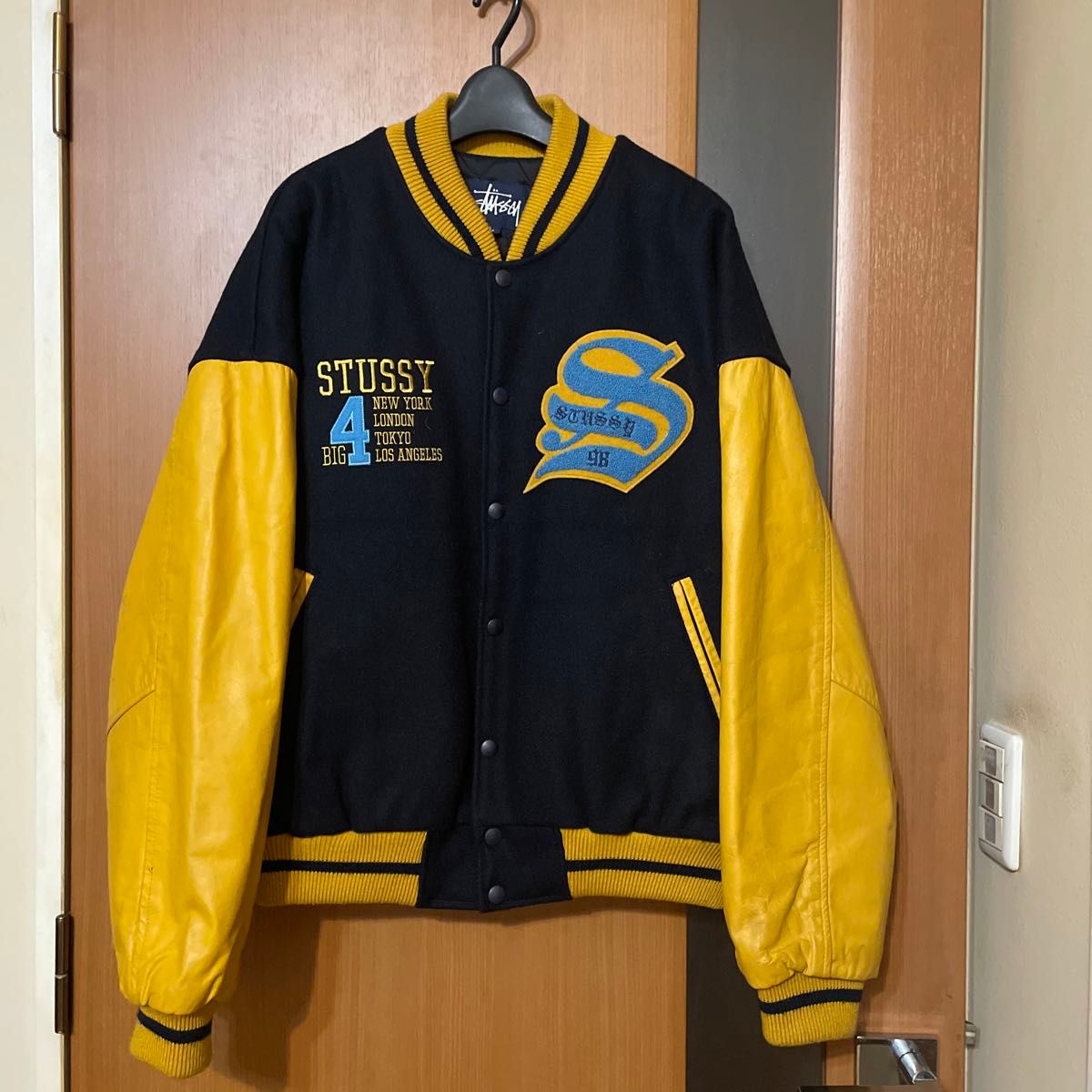 激レア アーカイブ『STUSSY』98年USA製 紺タグ「BIG4」袖レザー