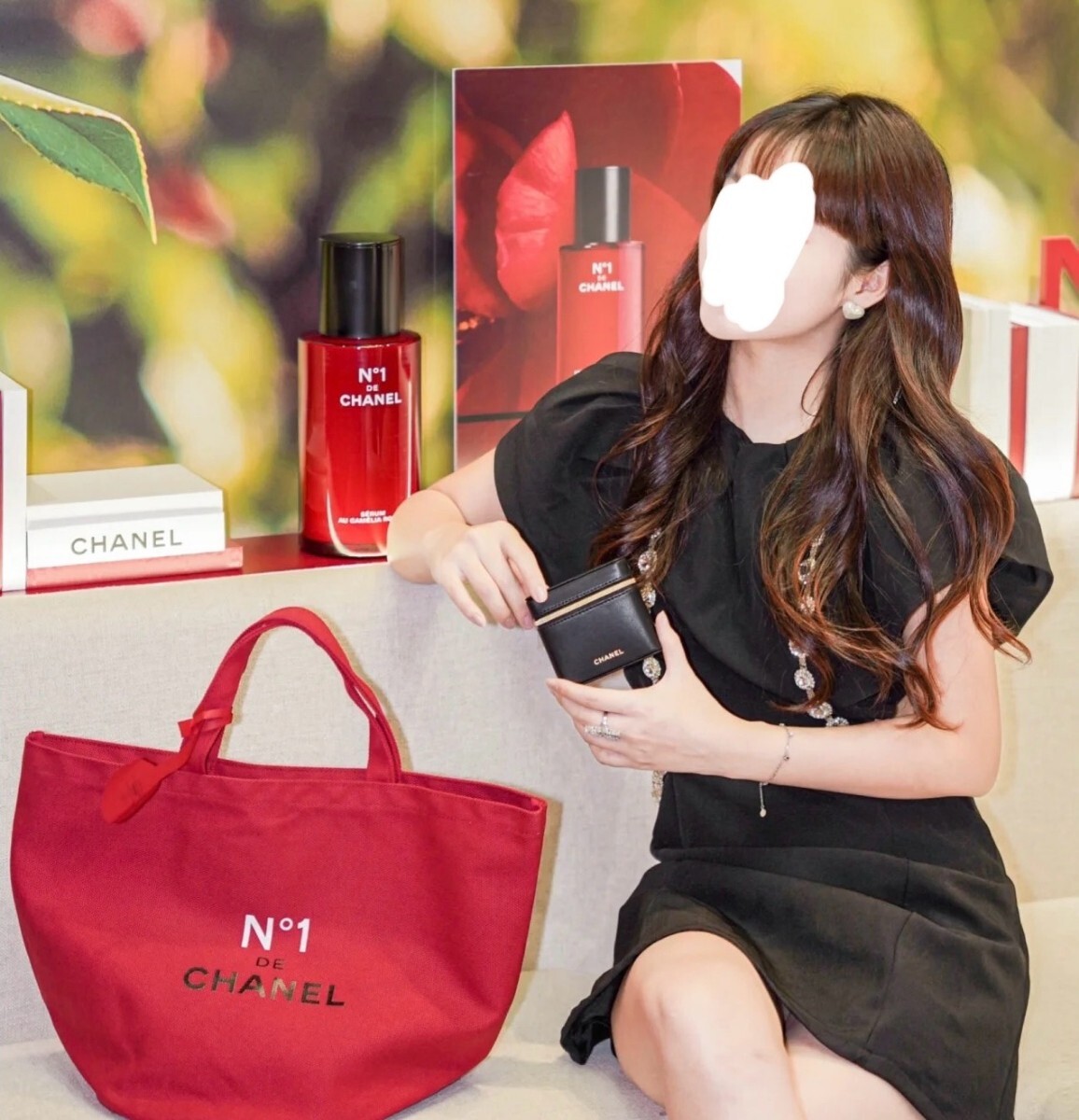 シャネル ノベルティ トートバッグ CHANEL カメリア レッド バッグ 赤