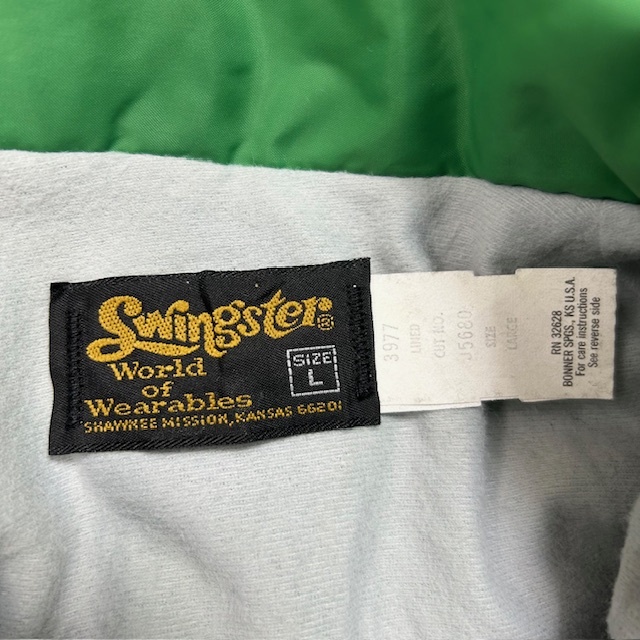 USA古着 70s～80s Swingster ナイロン コーチジャケット L～XL 緑