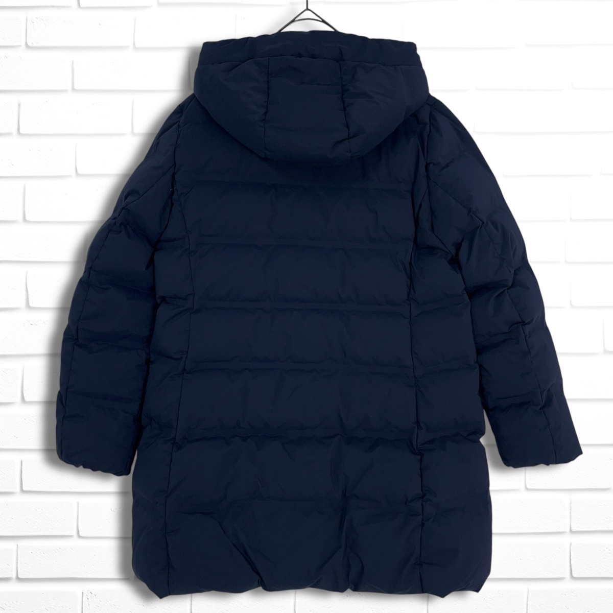 良品 送料無料 UNIQLO ユニクロ シームレス ダウン コート 紺 ネイビー