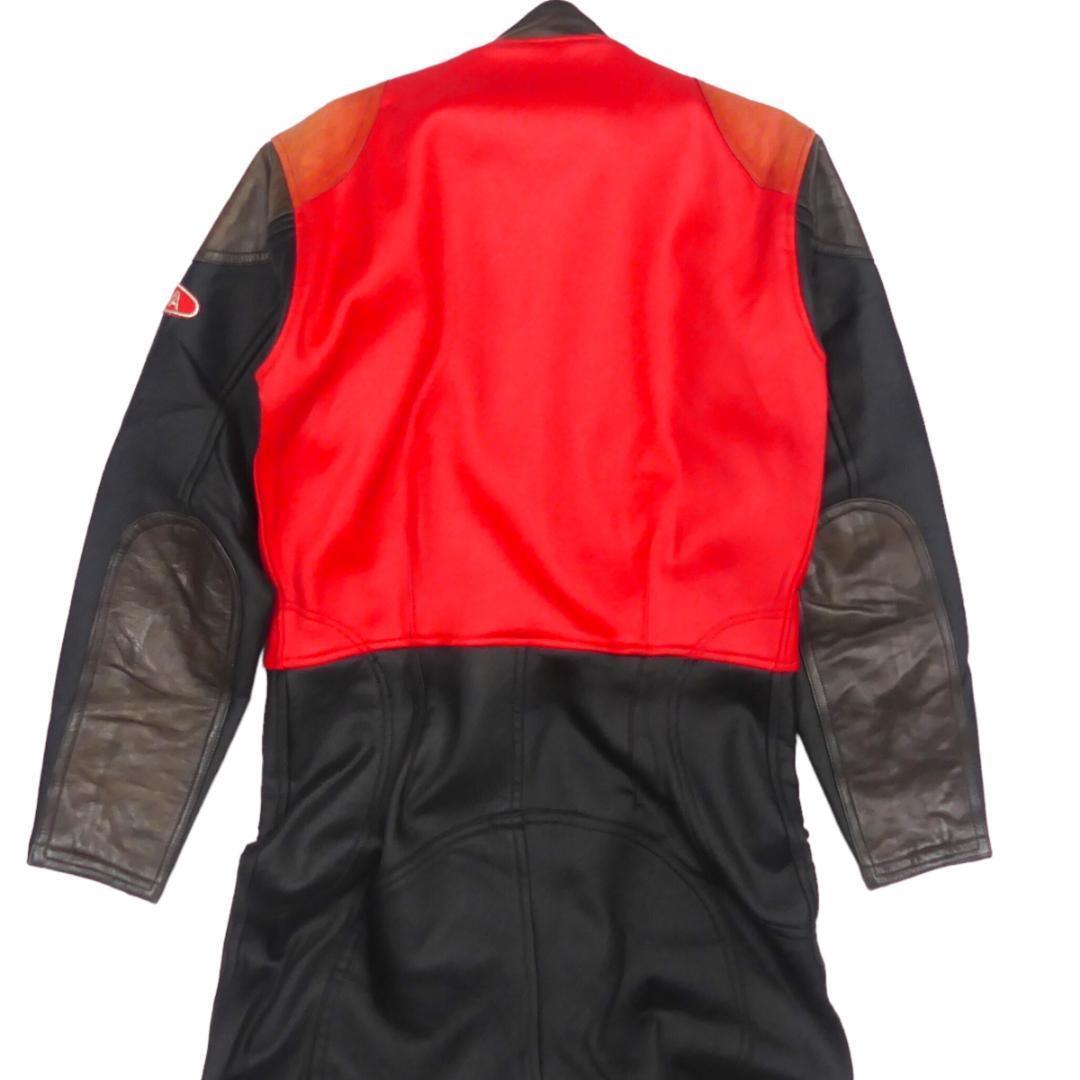 即決 NARVA メンズL レザーコンビレーシングスーツ ナルヴァ 黒 赤 本