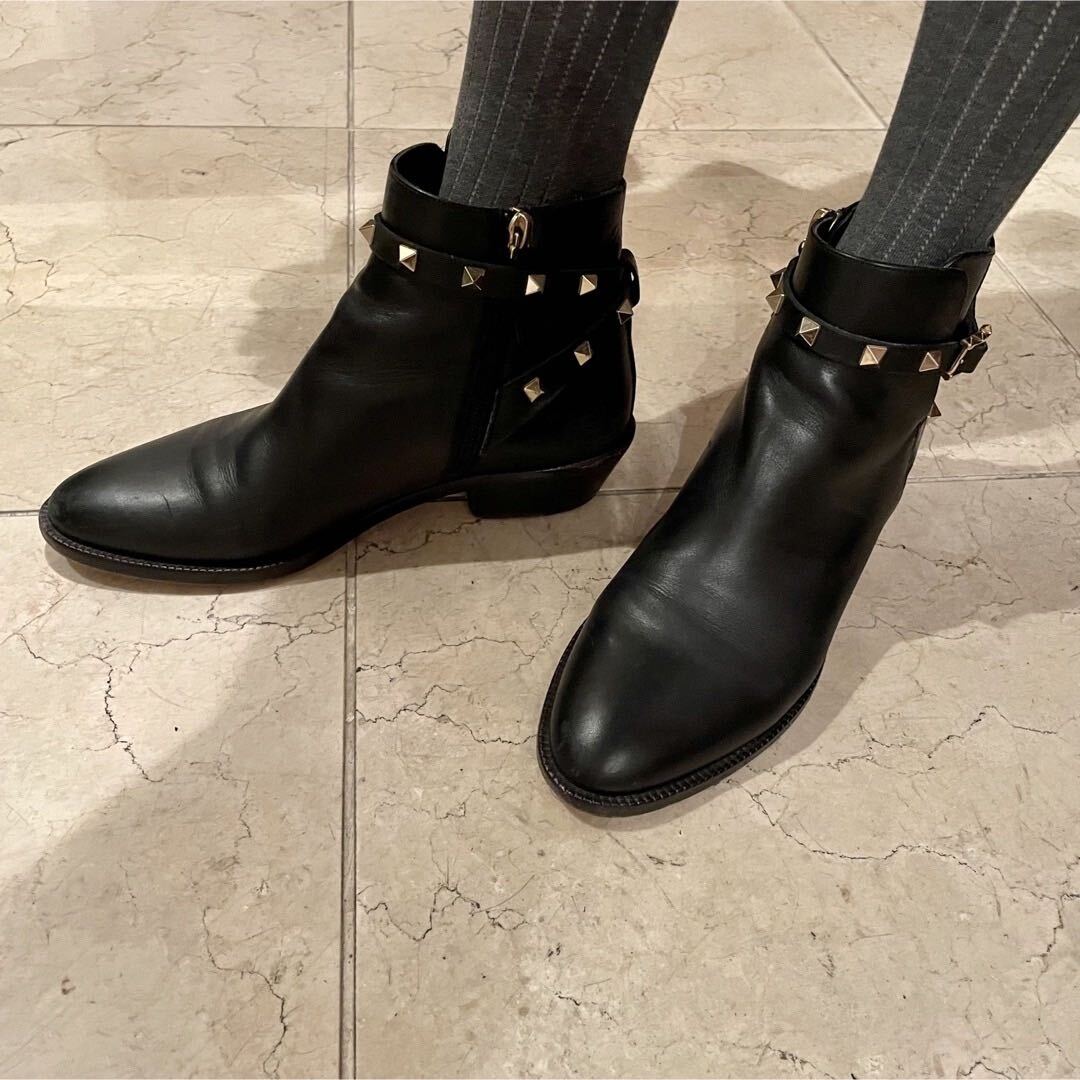 未使用 VALENTINO GARAVANI ヴァレンティノ スタッズ ベルト レザー