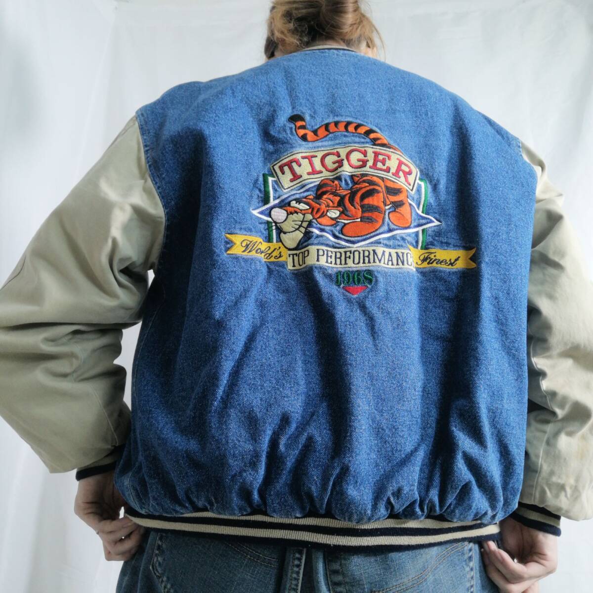 古着 90年代 Disney ディズニー デニムスタジャン バーシティー