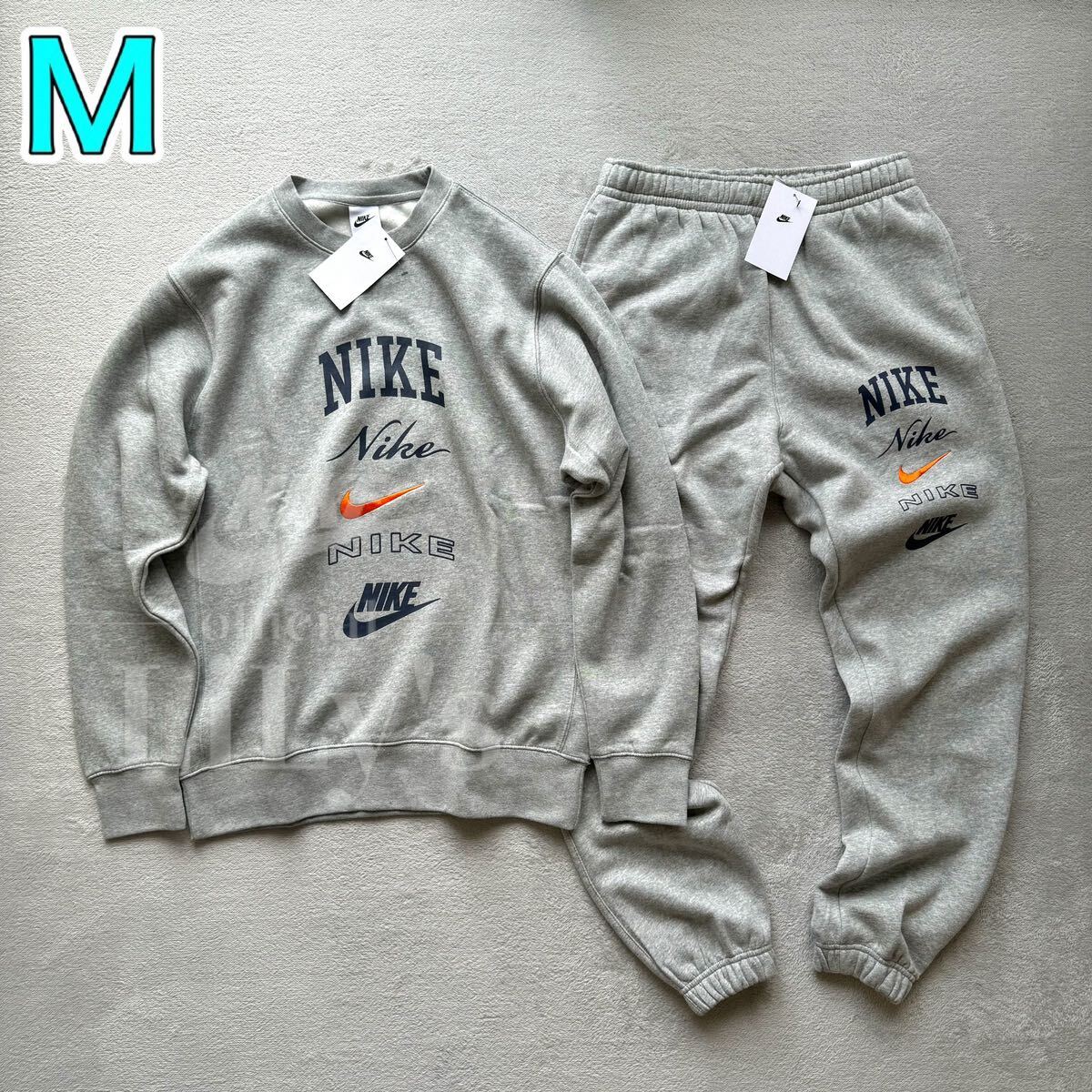 新品 NIKE上下セットアップ M グレーオレンジ ナイキ 送料無料 ス