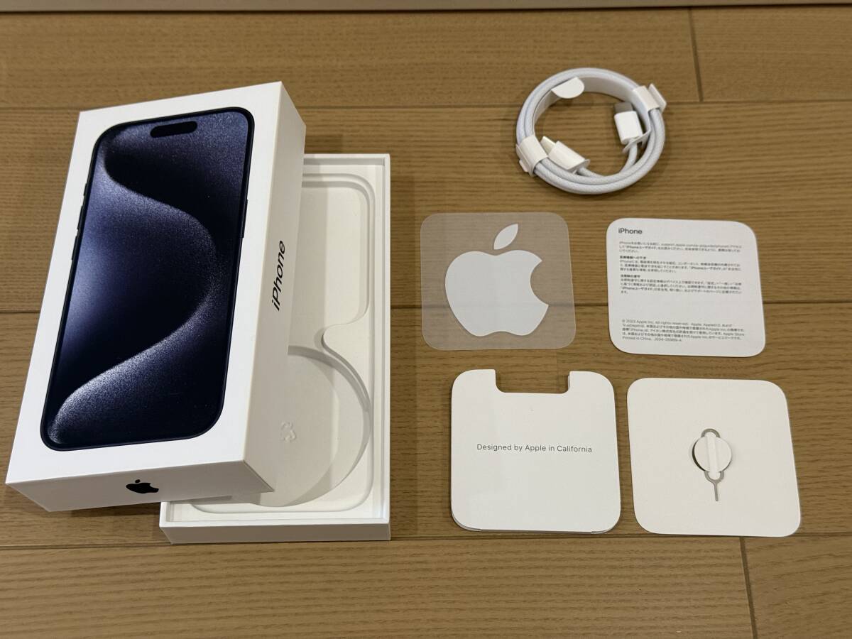 iPhone 15 Pro ブルーチタニウム 128GB Appleストア購入のSIMフリー