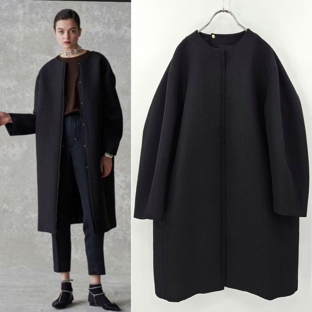 新品同様】ドゥロワー コート リボン シルク ウール ノーカラー 2022AW