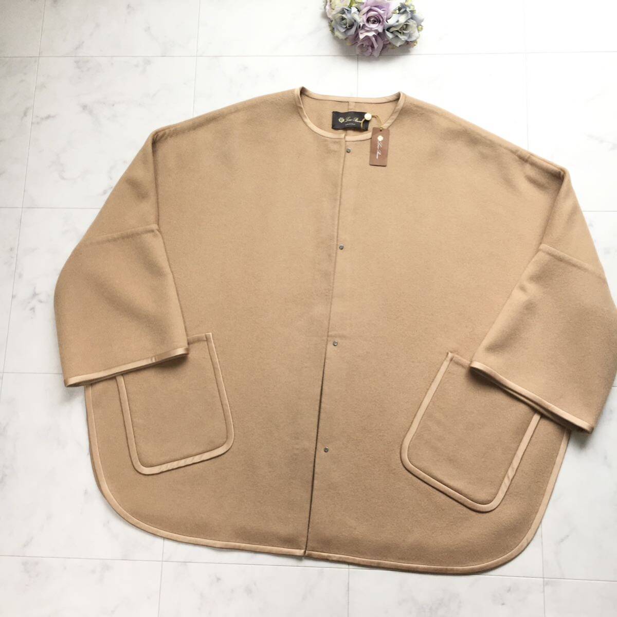 近年美品 Loro Piana ロロピアーナ カシミヤ100% ポンチョ コート 送料