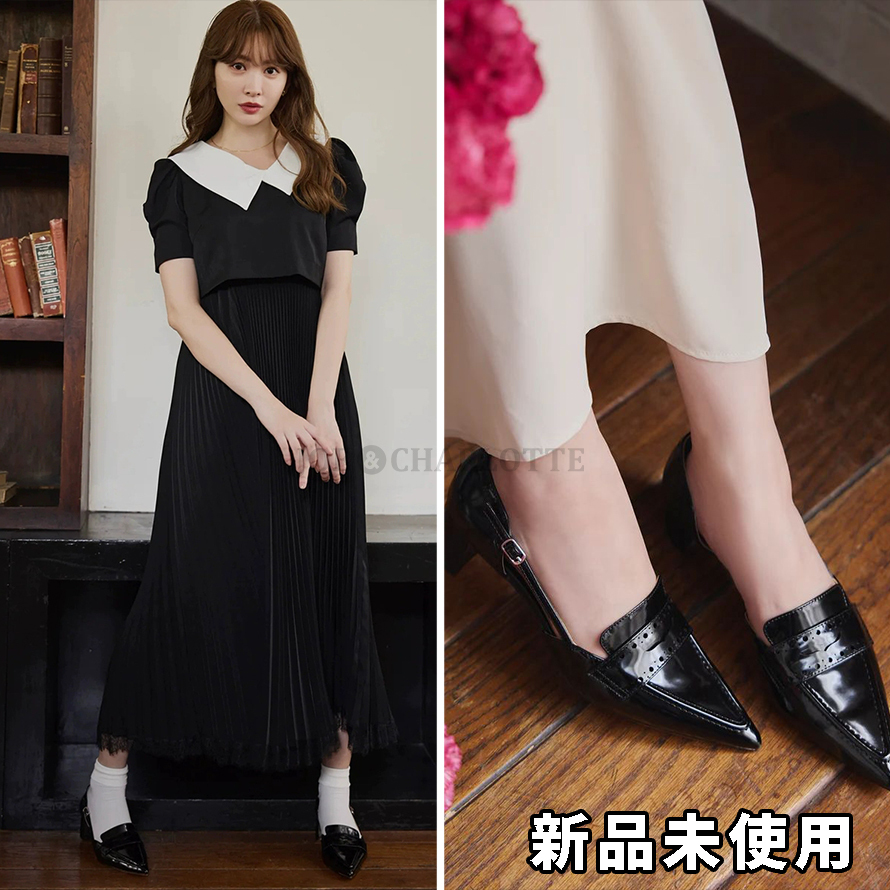 ハーリップトゥ MMedallion Heel Loafer black 38 しゃるの
