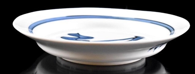 南恭介 北大路魯山人写し 染付 福の文字飾皿 直径18cm 在銘 古美術品