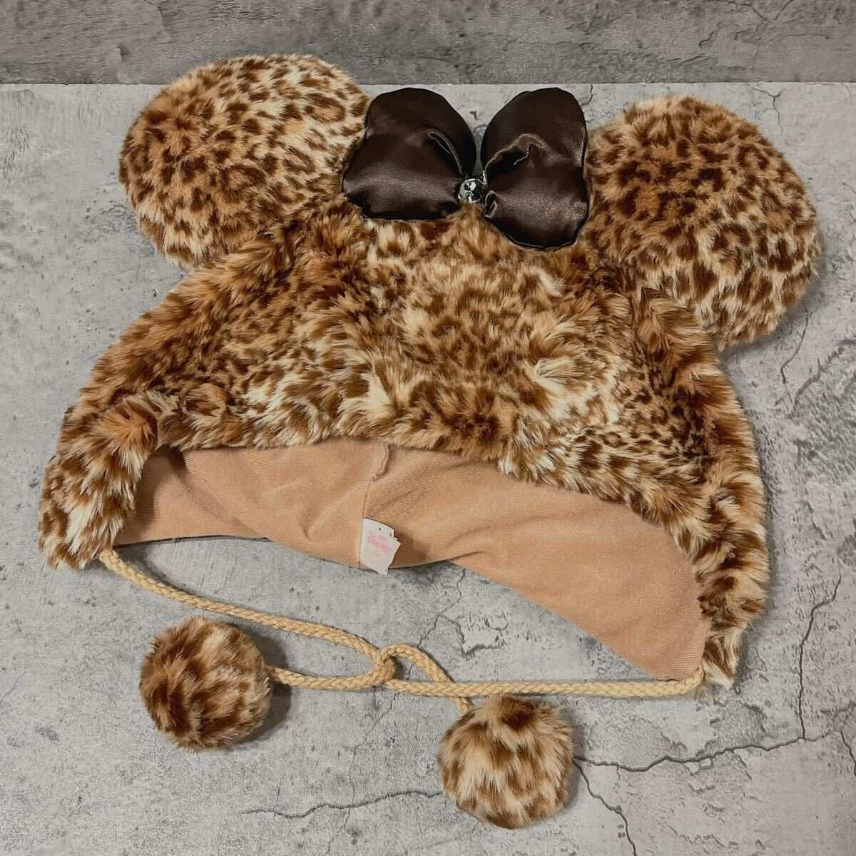 希少 美品 ディズニー ファンキャップ ミニー ヒョウ柄 レオパード