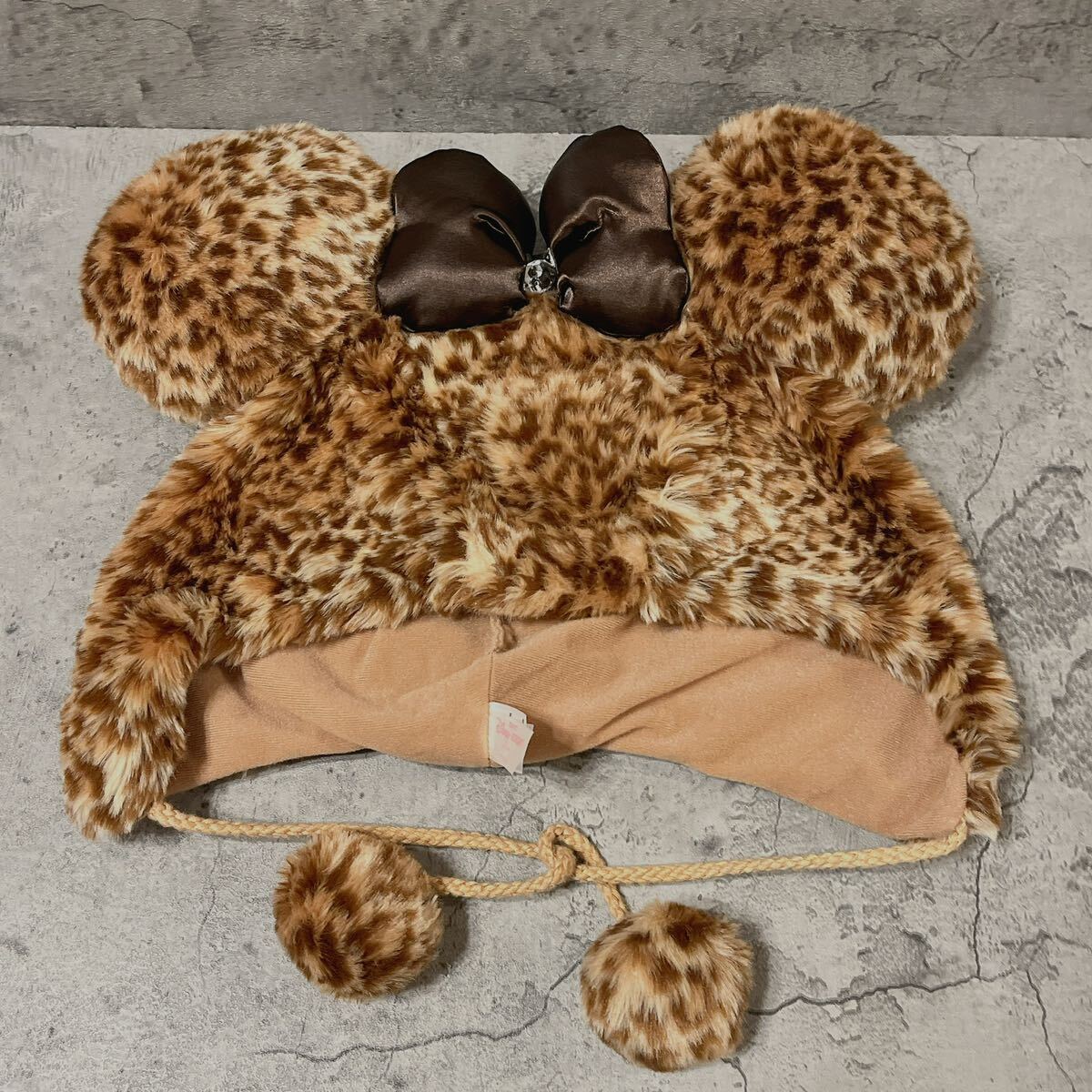 希少 美品 ディズニー ファンキャップ ミニー ヒョウ柄 レオパード