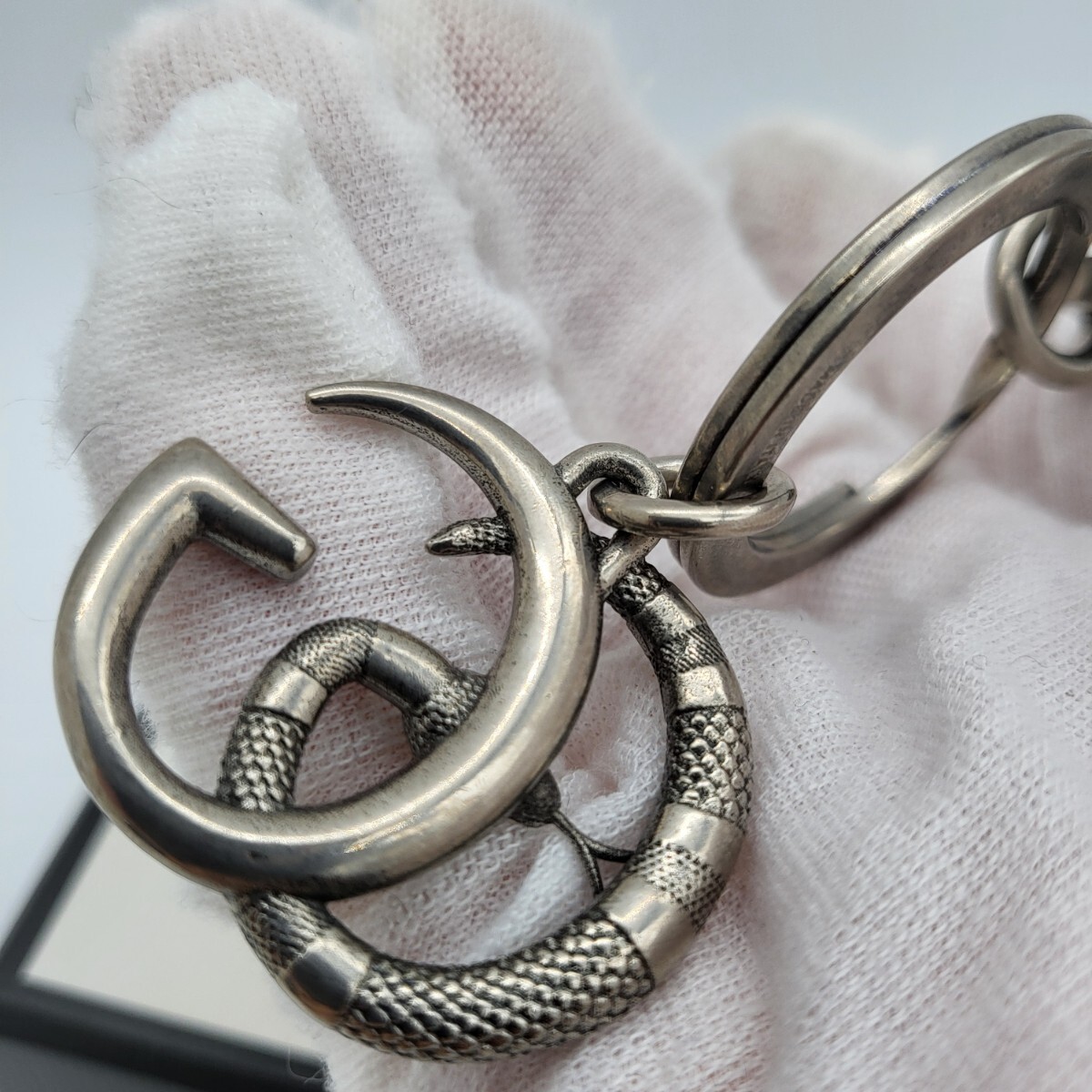 箱付き GUCCI グッチ キーリング キーホルダー GG マーモント スネーク