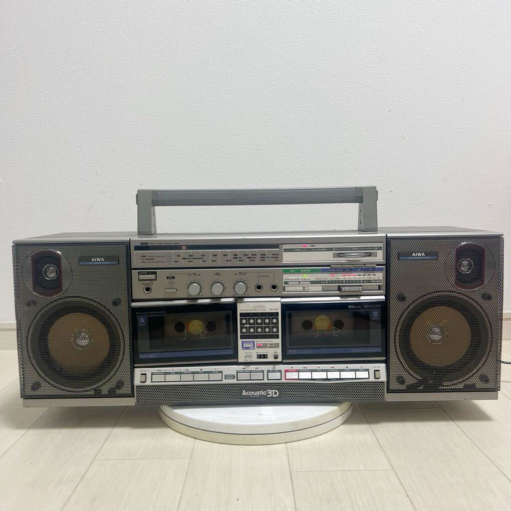 Yahoo!オークション - AIWA ラジカセ ダブルカセット CA- W2 通電確認