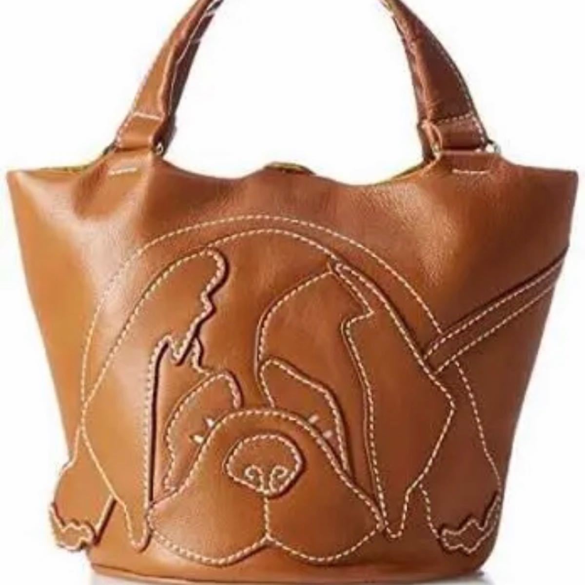 キタムラ 元町 セントバーナード ハンドバッグ レザー 本革 お散歩