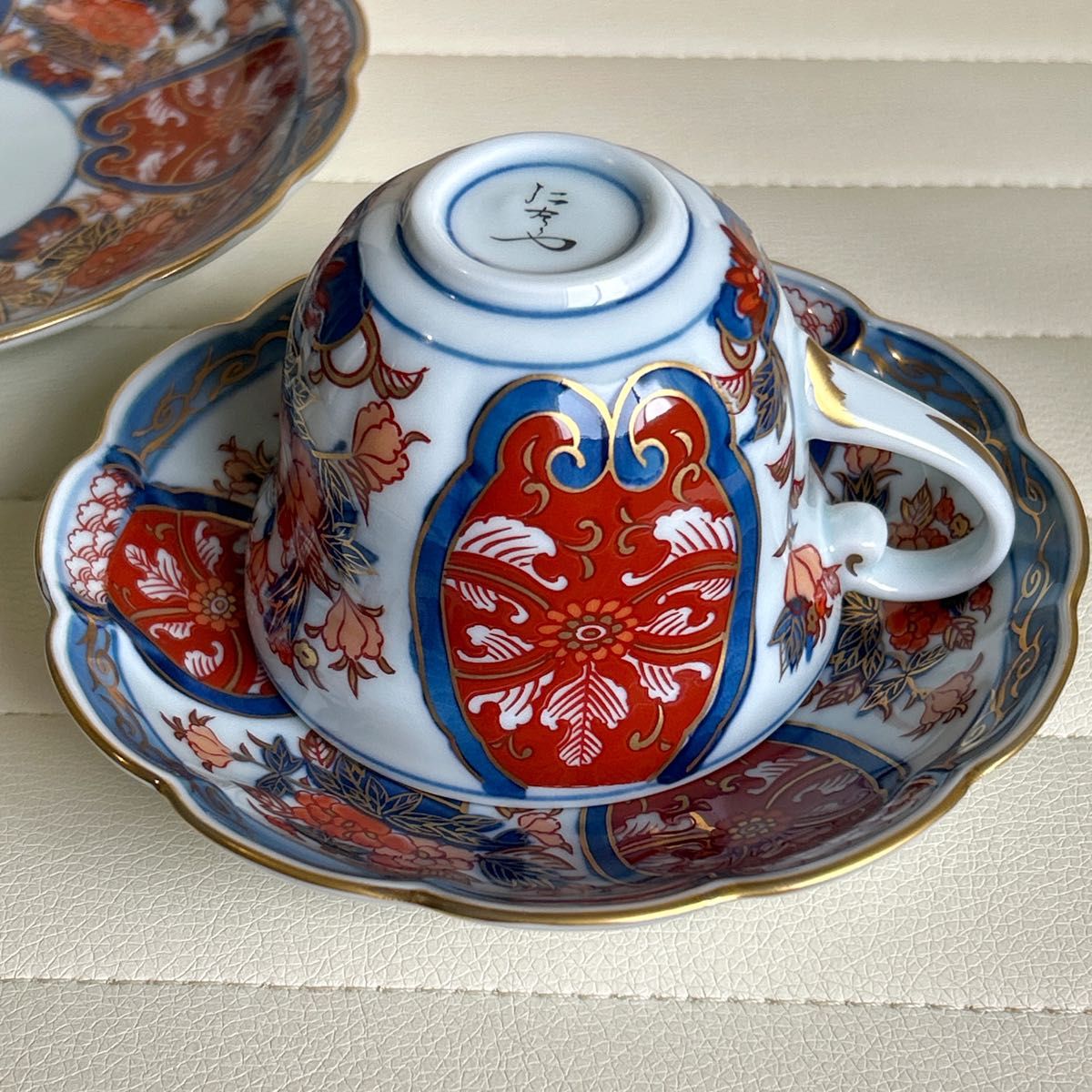 希少 有田焼 仁右衛門窯 金彩古伊万里 コーヒー碗皿揃 カップ