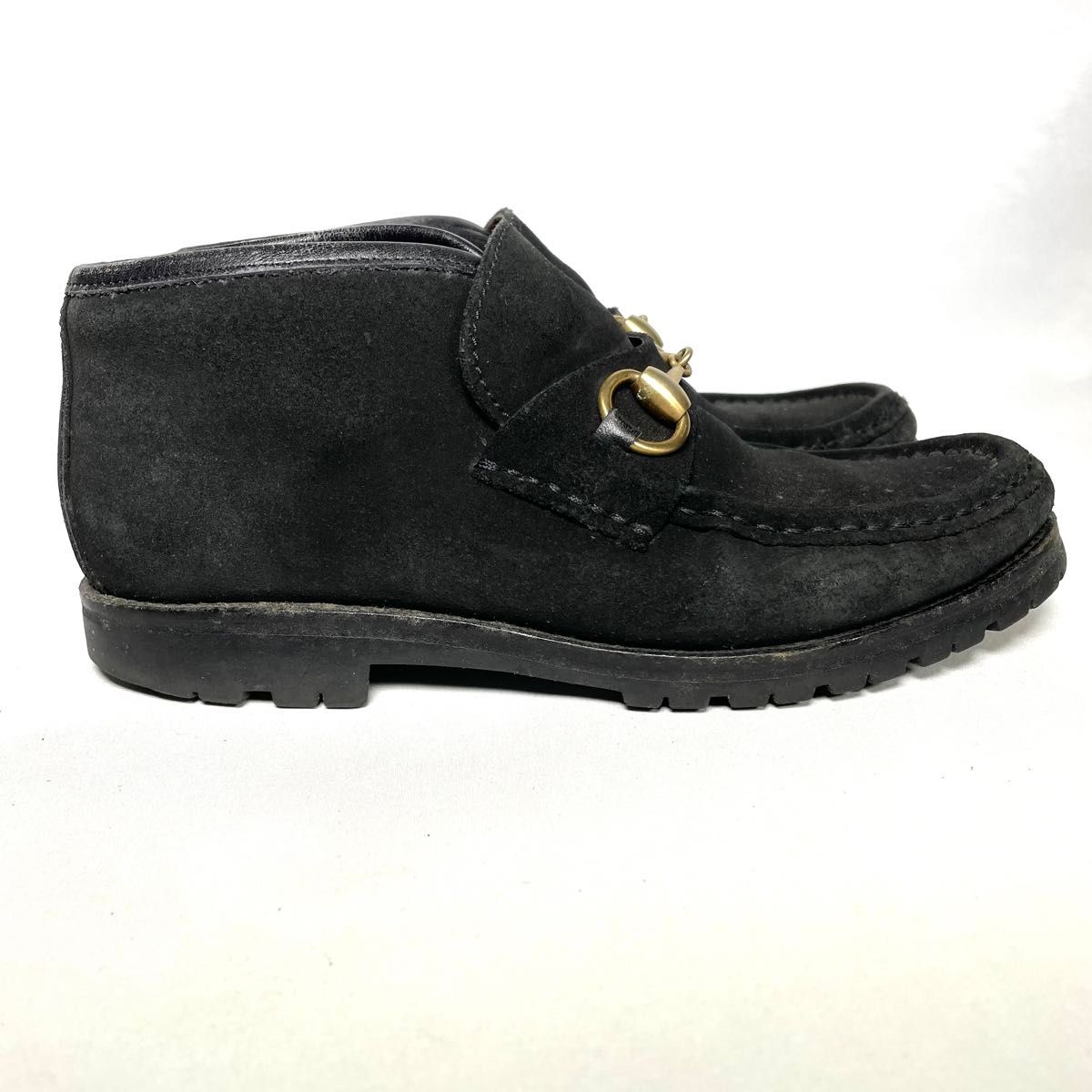 人気】GUCCI グッチ ビットローファー 黒 スエード ハイカット 104