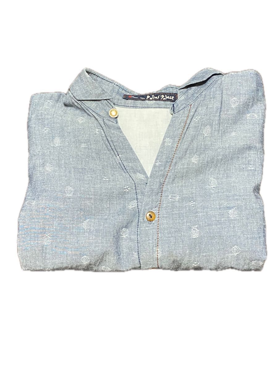 パラスパレス Pal'las Palace シャツ長袖 青グレー カイタック