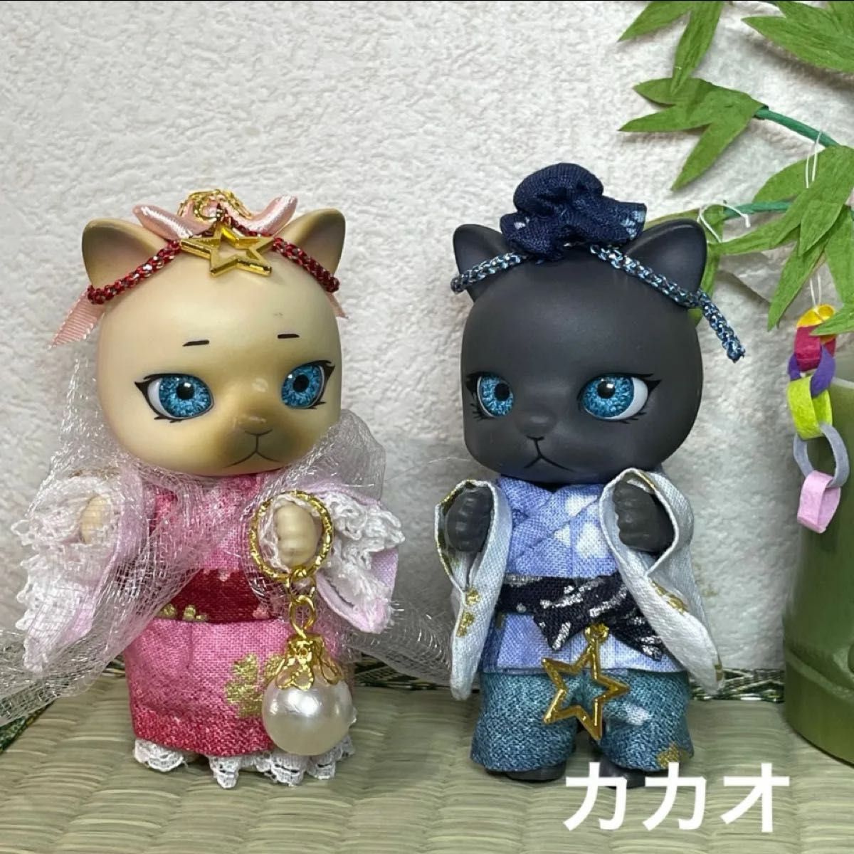 カプセルドール ネコ ハンドメイド アウトフィット 大漁旗 着物