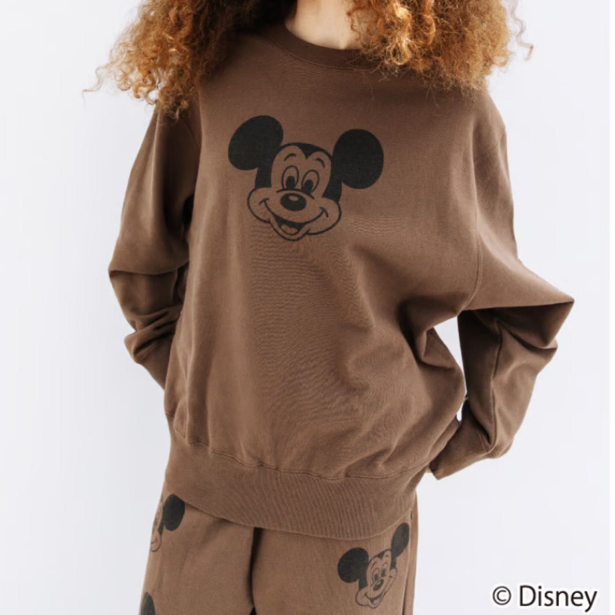 Disney collection WCJ SWEAT TOP ミッキー ブラウン 若槻千夏