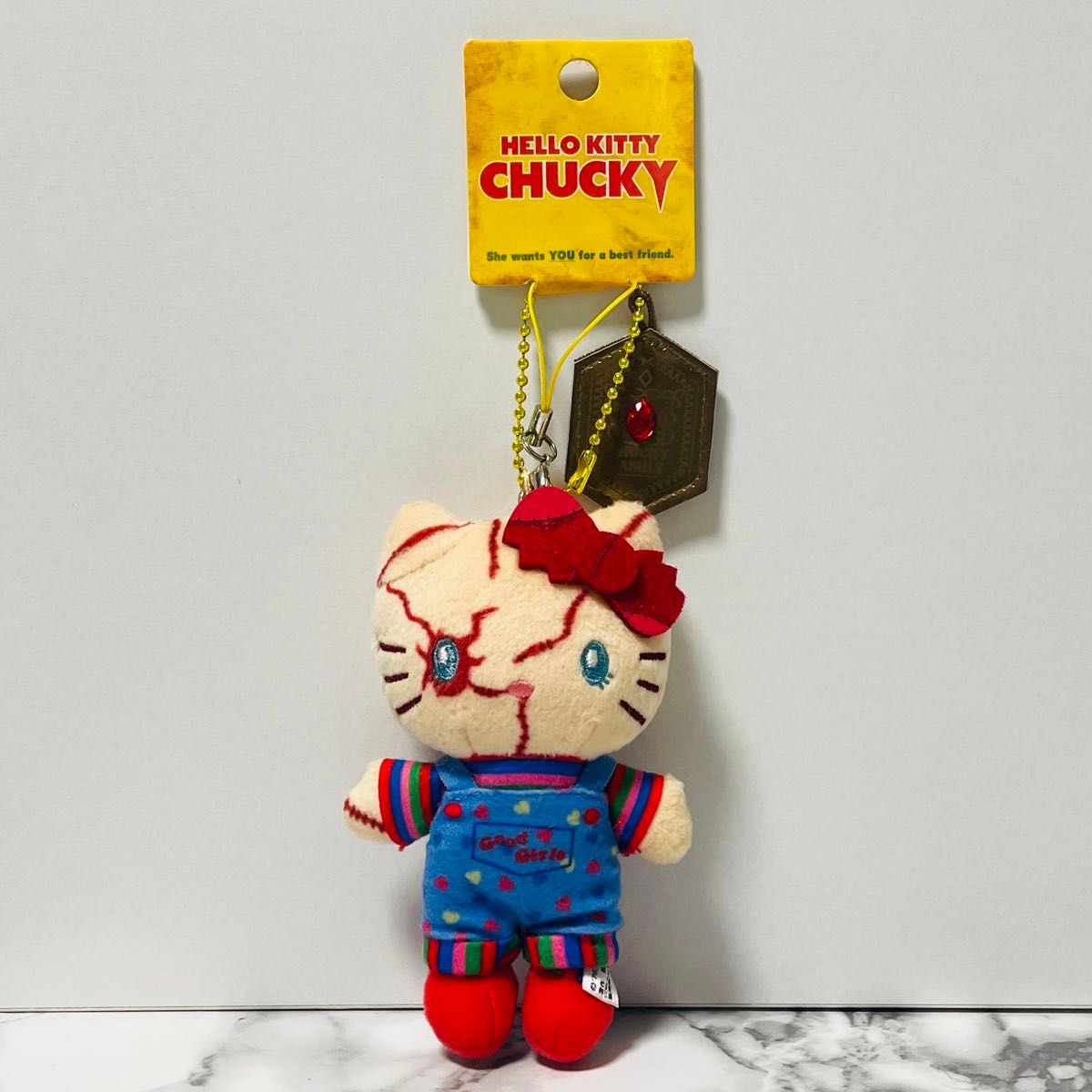 新品 HELLO KITTY CHUCKY USJ限定商品 ぬいぐるみストラップ ハロー