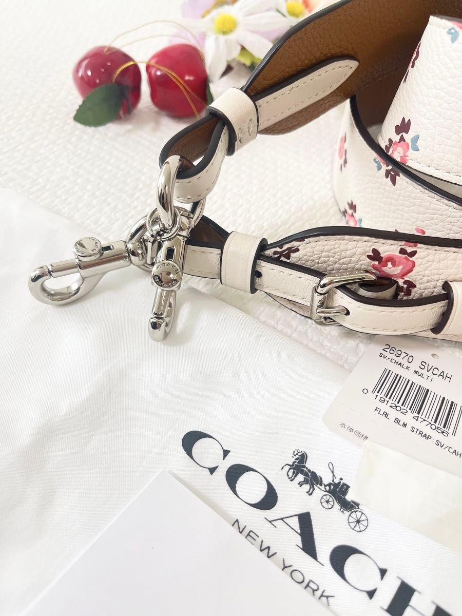 極美品】COACH コーチ バッグ用 ショルダーストラップ フローラル 花柄