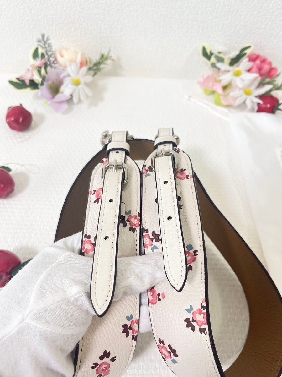 極美品】COACH コーチ バッグ用 ショルダーストラップ フローラル 花柄