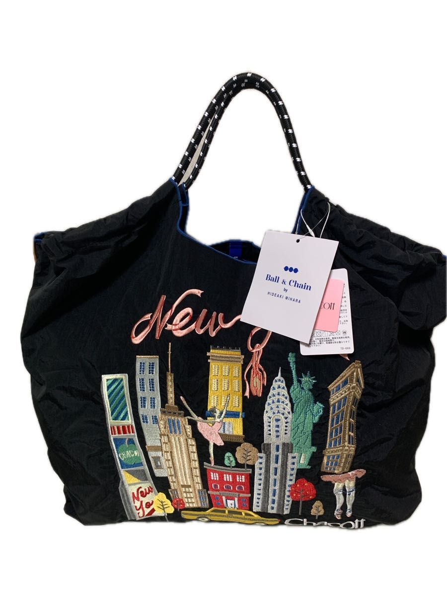 チャコット ボールアンドチェーン ニューヨーク柄 ブラック Lサイズ