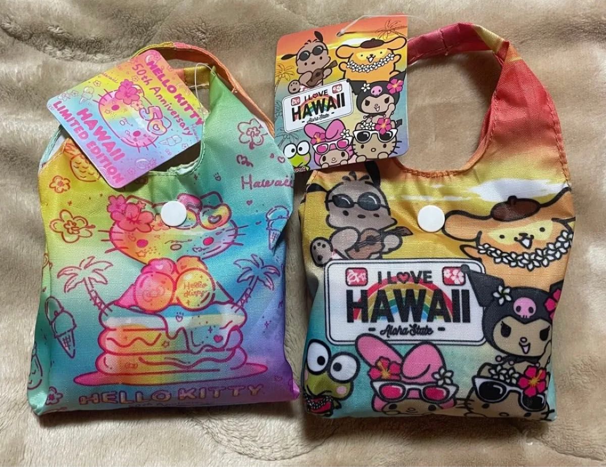 ハワイ限定】エコバッグ 日焼けキティ 50周年 ABCストア ミニバック