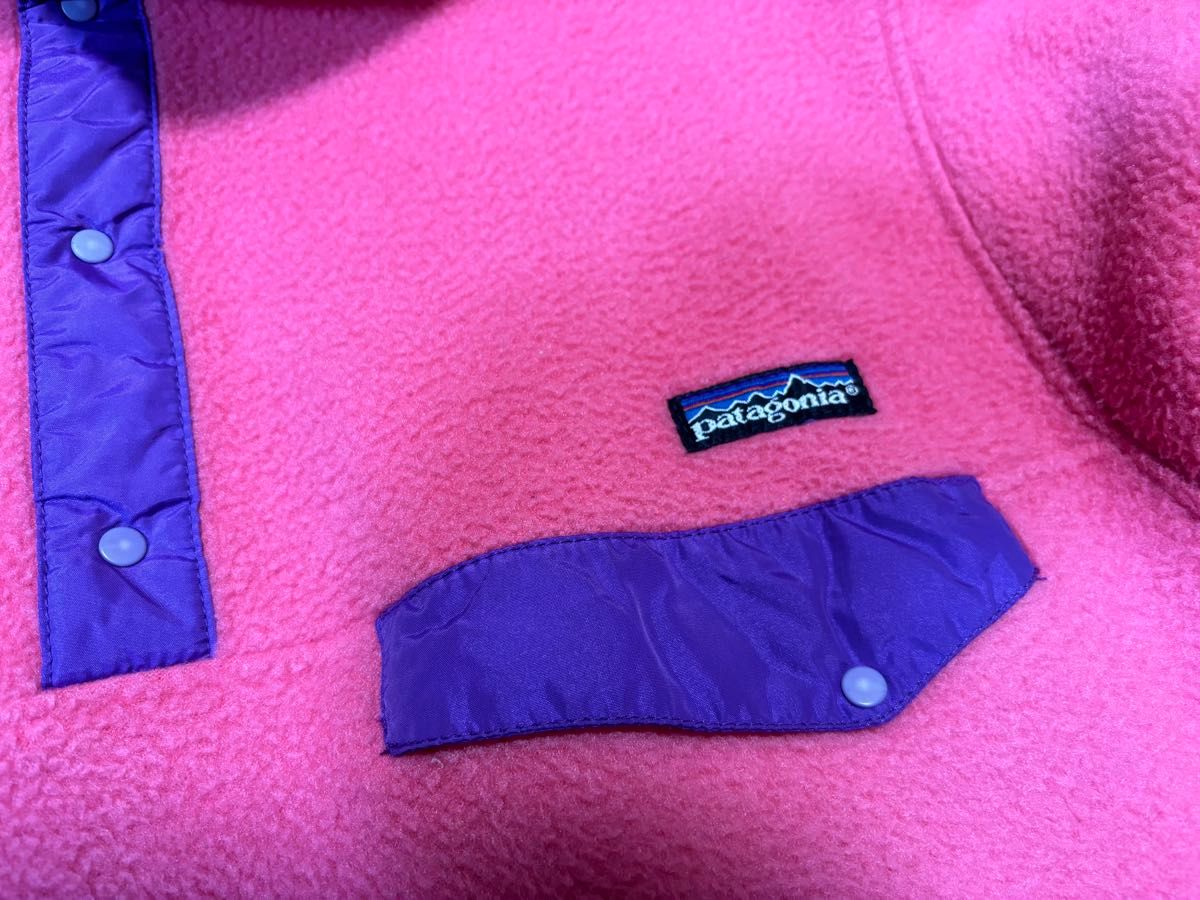90s patagonia パタゴニア スナップT ピンク Mサイズ フリース USA 91