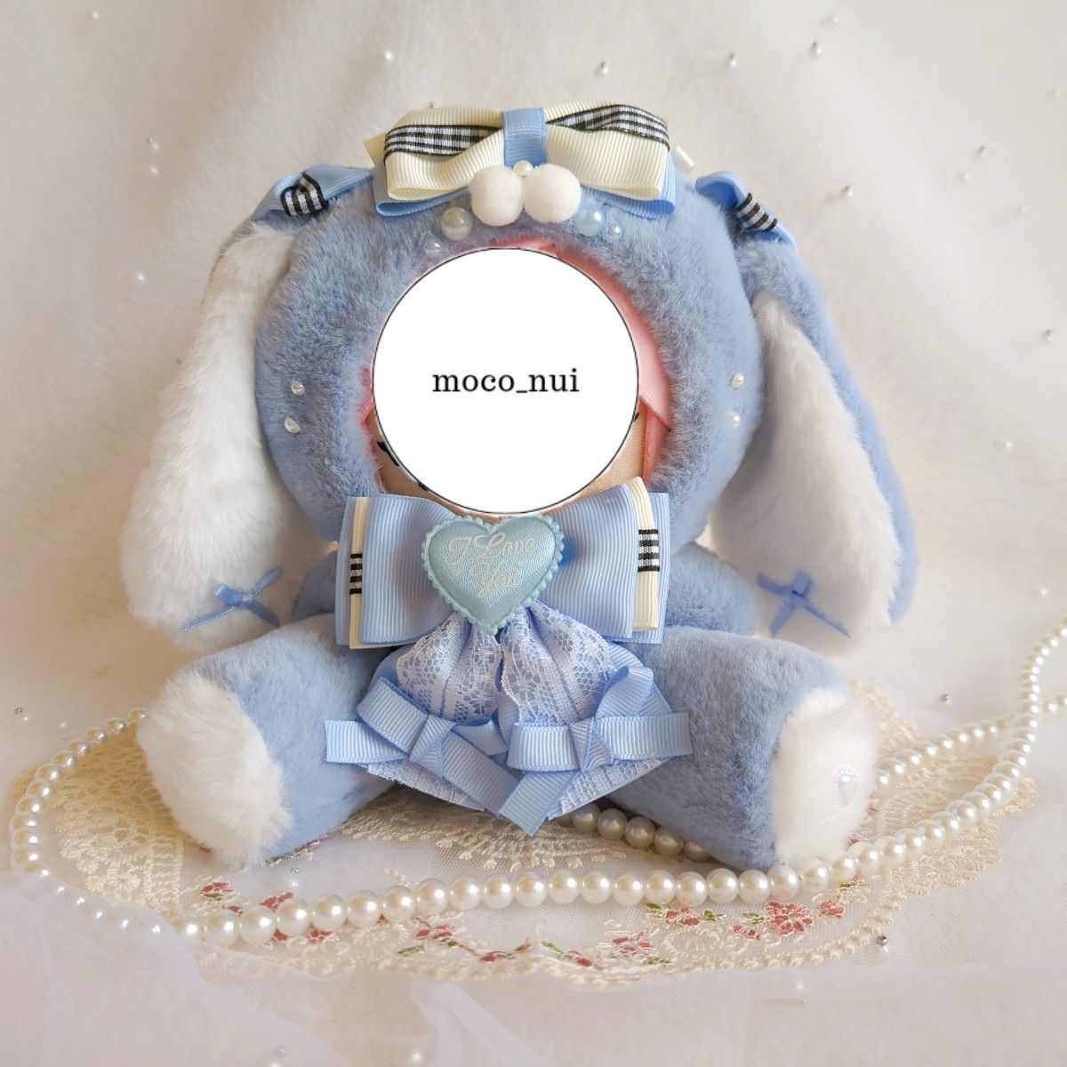 b43 ぬい服 12cm ちびぐるみ 着ぐるみ おすわり 豹たれみみうさぎせっ