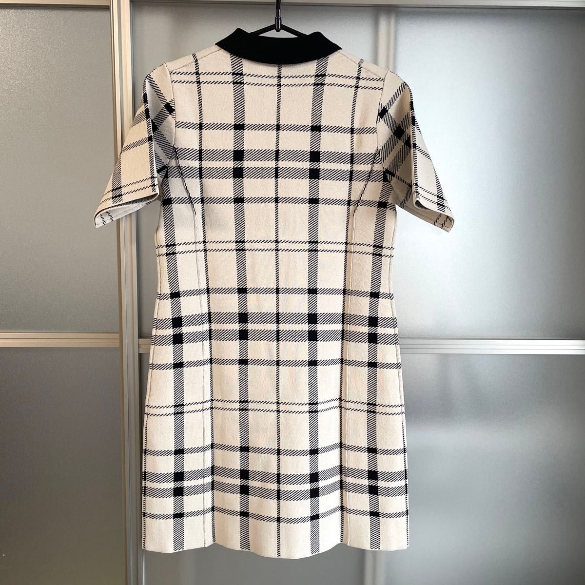 新品 her lip to Trois Logo Knit Mini Dress チェック ニット ミニ