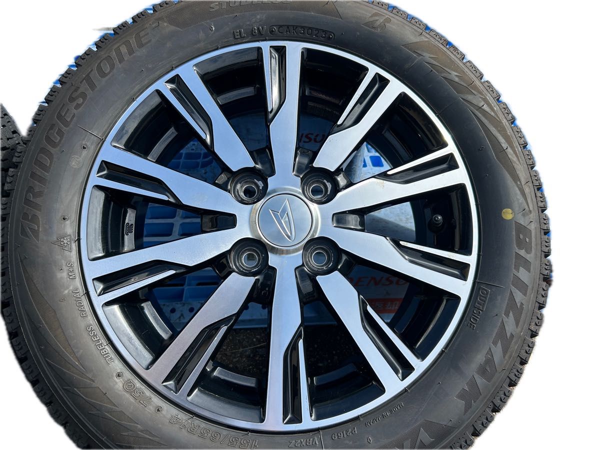 美品 バリ山 ダイハツ純正ホイール スタッドレスセット 14インチ バリ