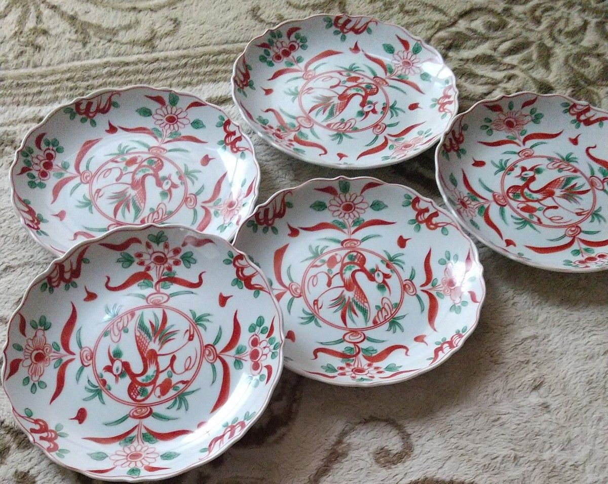 橘吉 たち吉 赤絵 鳳凰紋 中皿 五枚 和食器｜Yahoo!フリマ（旧PayPay