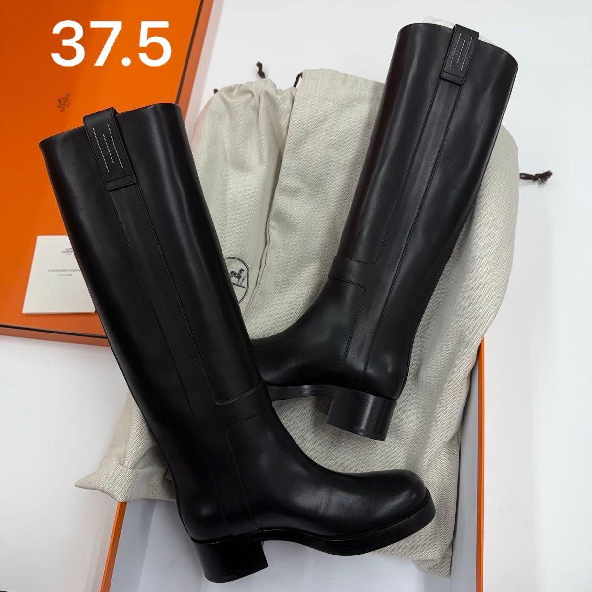 新品未使用 HERMESエルメス ロングブーツ 《ホース》 ブラック 黒 37 5