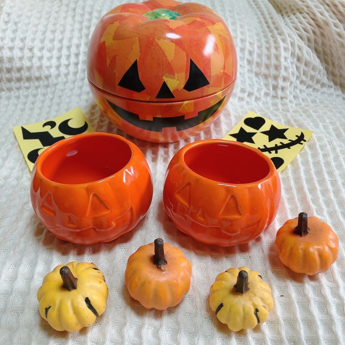 ジャックオーランタン 缶(シール付き) ハロウィンかぼちゃセット ミニ