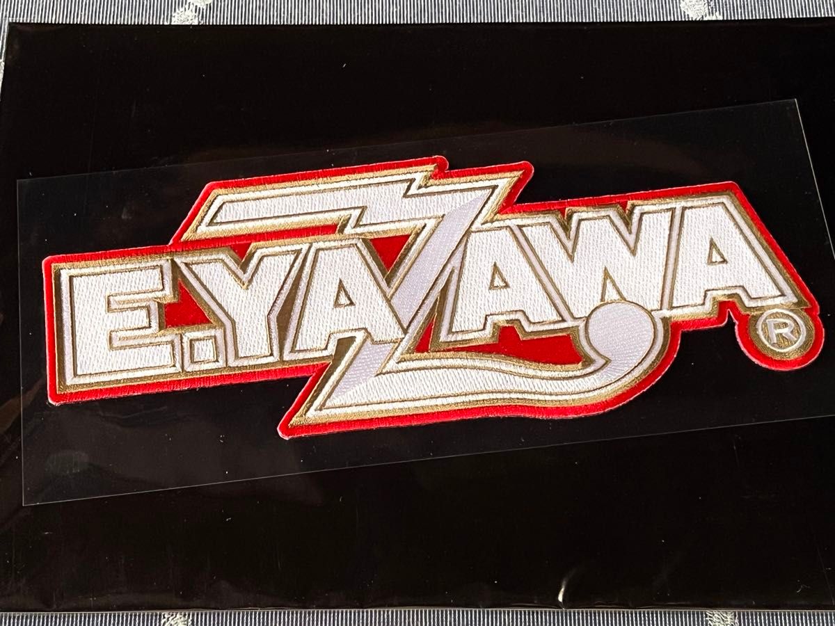 矢沢永吉 E YAZAWA BIG刺繍ワッペンシール ロゴ ホワイト/ゴールド
