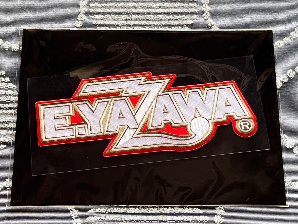 矢沢永吉 E YAZAWA BIG刺繍ワッペンシール ロゴ ホワイト/ゴールド