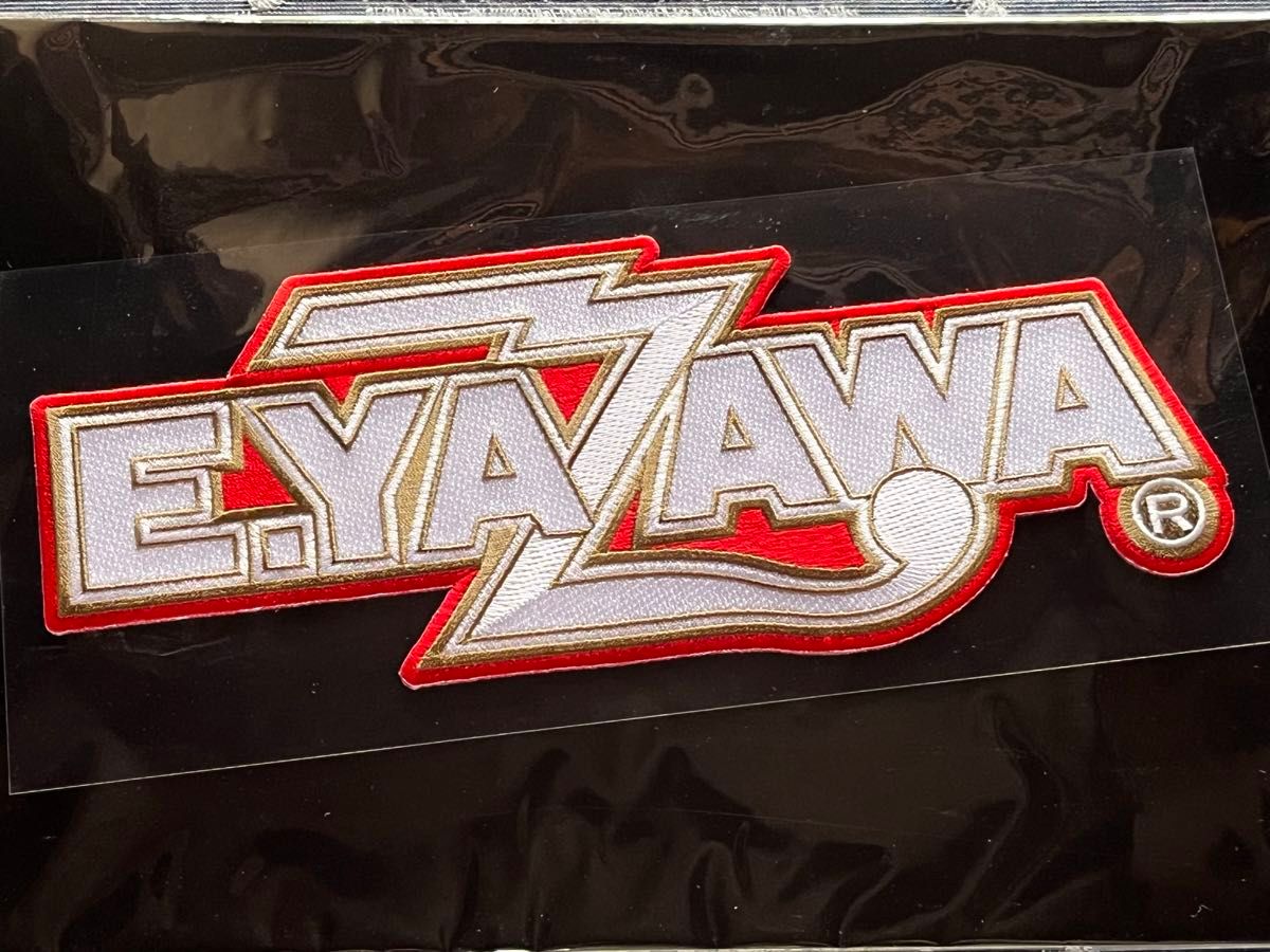 矢沢永吉 E YAZAWA BIG刺繍ワッペンシール ロゴ ホワイト/ゴールド