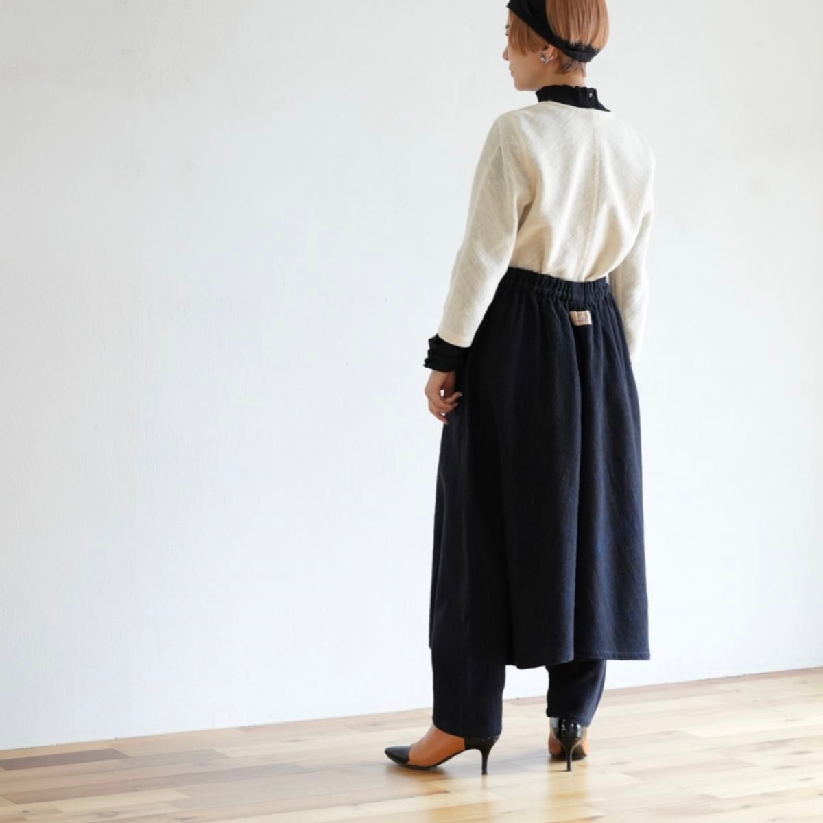 美品 うさとの服 麻綿 モモンガ スカート 藍染め usaato ウサト｜Yahoo