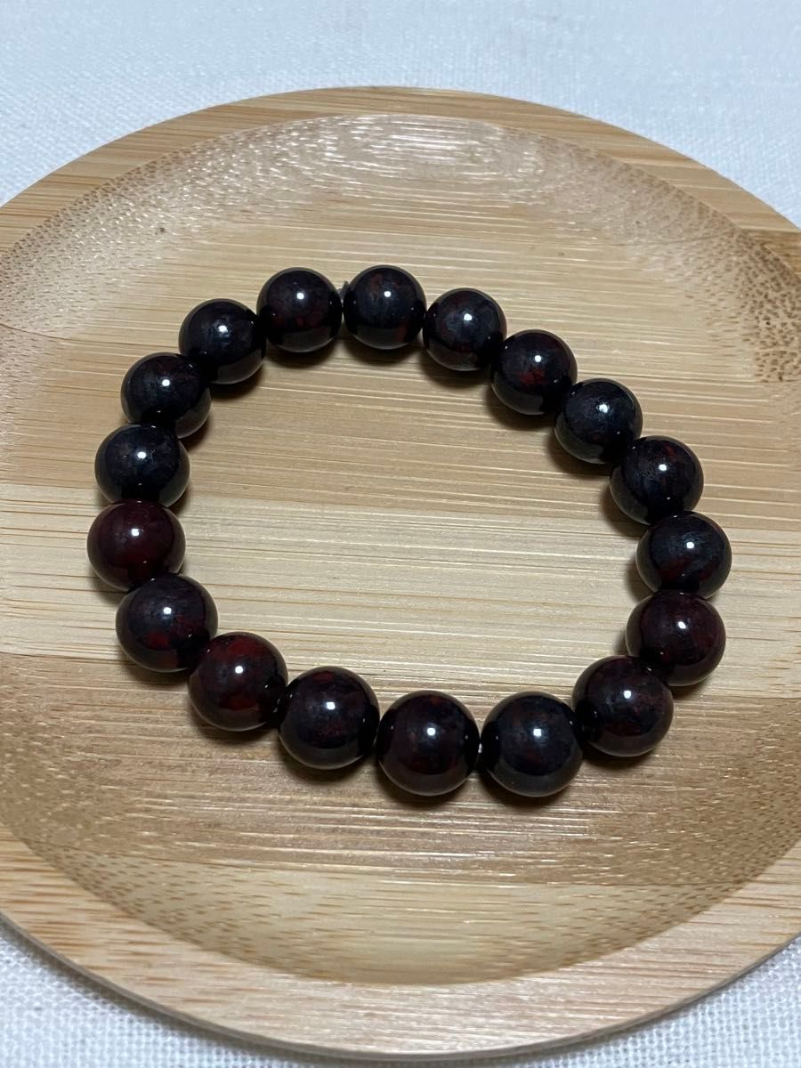 天然石 イディングサイトメテオライト 紅伊丁隕石 ブレスレット 約10