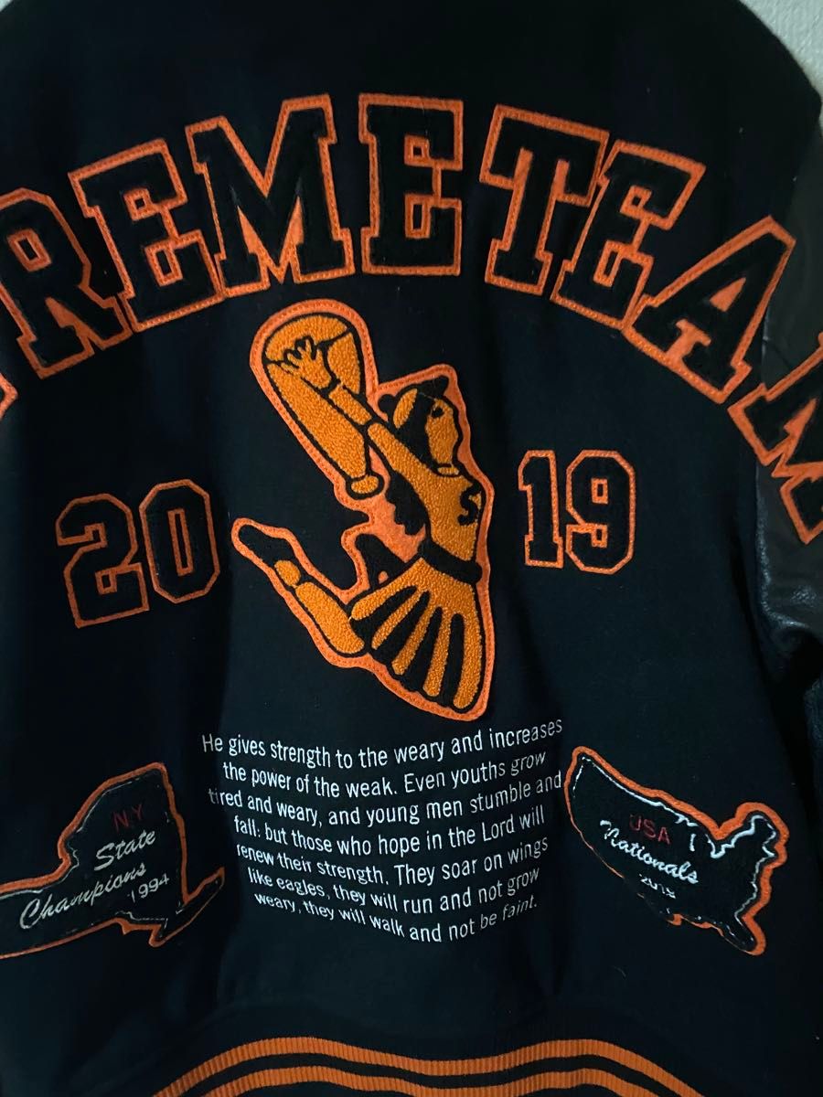 supreme team varsity jacket black スタジャン シュプリーム｜Yahoo